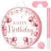 Sinmoe Birthday Piata with Stick Blindfold and Confetti Large Piata for Adult Men Women Birthday Party Supplies Decoration Wedding Anniversary(Rose Gold) view 1