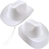 SGBETTER 8 Pack Kids Plain Cowboy Hat Western Cowgirl Hat for Boys Girls Cowboy Theme Party Halloween Party Supplies (White) view 1