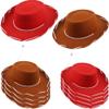 SGBETTER 10 Pack Kids Cowboy Hat Felt Western Cowgirl Hat for Boys Girls Birthday Halloween Cowboy Theme Party Supplies Dress Up Accessories (Red,Brown) view 1