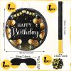 Sinmoe Birthday Piata with Stick Blindfold and Confetti Large Piata for Adult Men Women Birthday Party Supplies Decoration Wedding Anniversary(Black and Gold) view 2