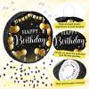 Sinmoe Birthday Piata with Stick Blindfold and Confetti Large Piata for Adult Men Women Birthday Party Supplies Decoration Wedding Anniversary(Black and Gold) view 3
