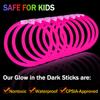 NUDALA 100 Pink Glow Sticks Bracelet Necklaces Bulk Glow In The Dark Party Supplies 8 Light Stick with 100 Connectors Light Up Toys for Christmas New Year Valentine's Day Easter view 2