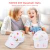 B bangcool DIY Kids Baseball Caps Hats - White DIY Creative Painting Polyester Sun Hat Sports Cap for Kids view 2