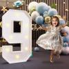 imprsv 3FT Marquee Numbers, Light Up Numbers for 9th 90th Birthday Decorations Anniversary Party Decor, Number 9 Light Up Number, Pre-Cut Foam Board Kit view 1