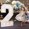 imprsv 3FT Marquee Numbers, Light Up Numbers for 2nd 25th Birthday Decorations Anniversary Party Decor, Number 2 Light Up Number, Pre-Cut Foam Board Kit view 1
