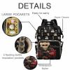 Custom Bear Diaper Bag Backpack for Baby Boy, Personalized Name Cute Large Nappy Nursing Orangizer Mommy Bags, Waterproof Travel Daypack for Dad Mom Gifts view 2