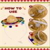 10 PCS Cinco De Mayo Party Decorations, Mini Sombrero Party Hats with Ball Fringe, Fabric Straw Fiesta Headbands Party Costume for Fun Fiesta Mexican Theme Decor Carnivals Festivals Party Favors view 3
