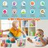 Wuzhineisn Montessori Baby Toys for Ages 6-18 Months - Pull String Teether, Stacking Blocks, Sensory Shapes Storage Bin, Infant Bath Time Fun, 4 in 1 Toddlers Toy Gifts for 1 2 3 Year Old Boys Girls view 2