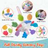 Wuzhineisn Montessori Baby Toys for Ages 6-18 Months - Pull String Teether, Stacking Blocks, Sensory Shapes Storage Bin, Infant Bath Time Fun, 4 in 1 Toddlers Toy Gifts for 1 2 3 Year Old Boys Girls view 3