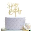 Happy Birthday Cake Topper - Birthday Party Decoration, Mirror Gold Acrylic view 1