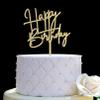 Happy Birthday Cake Topper - Birthday Party Decoration, Mirror Gold Acrylic view 2