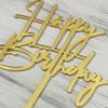 Happy Birthday Cake Topper - Birthday Party Decoration, Mirror Gold Acrylic view 3