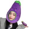 BEESUM 2023 Realistic Eggplant Hat Cap Plush Vegetable Dress Up Mask for Halloween Christmas Party Costume (Purple) view 1