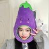 BEESUM 2023 Realistic Eggplant Hat Cap Plush Vegetable Dress Up Mask for Halloween Christmas Party Costume (Purple) view 3
