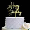 JIEEIN Happy Birthday Cake Topper for Birthday Party Decoration - Mirror Gold Acrylic view 1