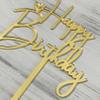 JIEEIN Happy Birthday Cake Topper for Birthday Party Decoration - Mirror Gold Acrylic view 2