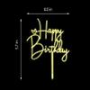 JIEEIN Happy Birthday Cake Topper for Birthday Party Decoration - Mirror Gold Acrylic view 3
