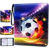 Soccer Card Binder 9 Pocket, Trading Card Binder with Sleeves, Sports Card Binder Collectible Trading Card Albums Fits 900 Cards with 50 Removable Sleeves view 1