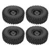 1/10 RC Tire, 4pcs 1 9in Edge Rubber Tire Skin, Inflatable Tire Upgrade Spare Parts Remote Tyre Car Model Tyre for Axial for SCX10 90047 for D90 D110 TF2 1/10 RC Crawler 120MM Hub Accessories(Black) view 1