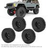 1/10 RC Tire, 4pcs 1 9in Edge Rubber Tire Skin, Inflatable Tire Upgrade Spare Parts Remote Tyre Car Model Tyre for Axial for SCX10 90047 for D90 D110 TF2 1/10 RC Crawler 120MM Hub Accessories(Black) view 2