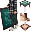 MJTABLE Wooden Mahjong Table, 35" Folding Square Card Tables, Wear-Resistant Nylon Desktop, Board Game Domino Table, Poker Cards, Mahjong, Board Games view 4