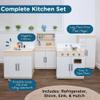 Childrens Factory Wooden 4-Piece Kitchen Set - Kids & Toddlers Pretend Fridge - Realistic Design & Feature - Pre-School Furniture for Classroom or Playroom - Assembly Required view 4