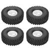 1/10 RC Tire, 4pcs 1 9in Edge Rubber Tire Skin, Inflatable Tire Upgrade Spare Parts Remote Tyre Car Model Tyre for Axial for SCX10 90047 for D90 D110 TF2 1/10 RC Crawler 120MM Hub Accessories(White) view 1