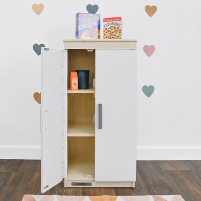 Childrens Factory Wooden Play Refrigerator for Kids and Toddlers Pretend Fridge with Realistic Design Preschool Furniture for Classroom or Playroom 19" W x 15" D x 36" H Assembly Required