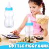 jojofuny Baby Bottle Piggy Bank 11.02 Inch Transparent Money Box for Kids Desktop Decoration Birthday Savings Pot view 3