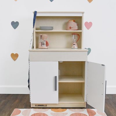 Childrens Factory Wooden Play Kitchen Hutch - Kids & Toddlers Pretend Fridge - Realistic Design & Feature - Pre-School Furniture for Classroom or Playroom- 24" W x 15" D x 44" H - Assembly Required
