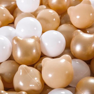 GOGOSO Bear Ball Pit Balls Shapes BPA Free Plastic Play Balls Crush Proof Kids Toddlers Baby Pastel Pelotas Toy Shaped Giant Friendship Bracelet, 2.15inch 100pcs, Brown Beige White