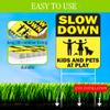 8x12 Inch Pack of 3 Slow Down Sign - Kids & Pets at Play Sign for Street Neighborhoods - Double-Sided Kids At Play Plastic Signs For Street with Metal H Stake - Children At Play Safety Signs view 3