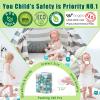 GOGOSO Bear Ball Pit Balls Shapes BPA Free Plastic Play Balls Crush Proof Kids Toddlers Baby Pastel Pelotas Toy Shaped Giant Friendship Bracelet, 2.15inch 100pcs, Green Brown White view 3