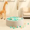 GOGOSO Bear Ball Pit Balls Shapes BPA Free Plastic Play Balls Crush Proof Kids Toddlers Baby Pastel Pelotas Toy Shaped Giant Friendship Bracelet, 2.15inch 100pcs, Green Brown White view 4