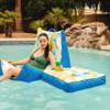 Big Joe Captain's Caddie No Inflation Needed Pool Float Drink Holder, Paintbrush Yellow Double Sided Mesh, Quick Draining Fabric, 2 feet view 3