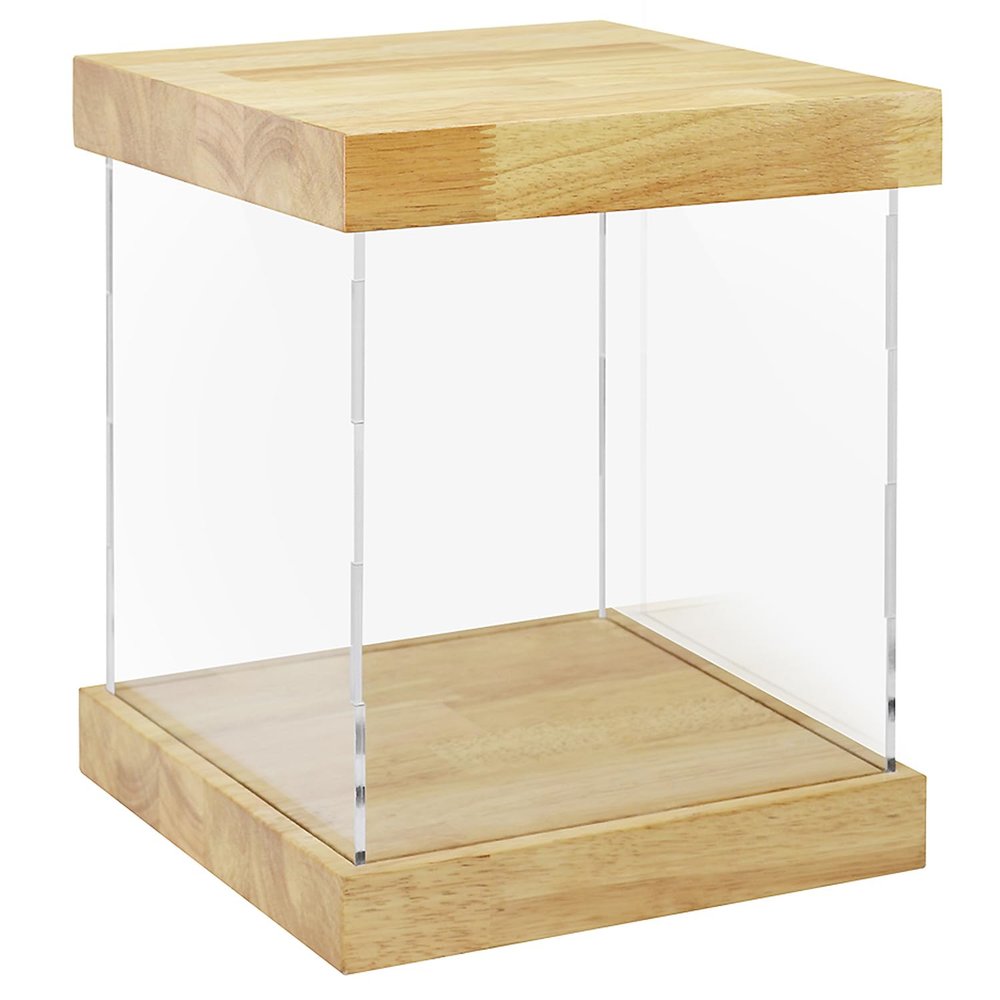 BenchPro Clear Acrylic Display Case for Trophy, Collectibles, Assemble Cube Display Box Stand Dust Proof Protection Showcase for Action Figures Toys. (1.75" Thick Wood, 14" H x 12" L x 12" D)