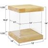 BenchPro Clear Acrylic Display Case for Trophy, Collectibles, Assemble Cube Display Box Stand Dust Proof Protection Showcase for Action Figures Toys. (1.75" Thick Wood, 14" H x 12" L x 12" D) view 3