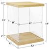BenchPro Clear Acrylic Display Case for Trophy, Collectibles, Assemble Cube Display Box Stand Dust Proof Protection Showcase for Action Figures Toys. (1" Thick Wood, 17" H x 12" L x 12" D) view 3