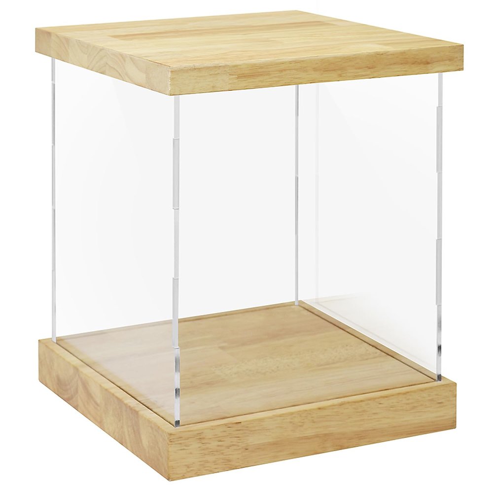 BenchPro Clear Acrylic Display Case for Trophy, Collectibles, Assemble Cube Display Box Stand Dust Proof Protection Showcase for Action Figures Toys. (1.75" & 1" Thick Wood, 14" H x 12" L x 12" D)