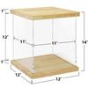 BenchPro Clear Acrylic Display Case for Trophy, Collectibles, Assemble Cube Display Box Stand Dust Proof Protection Showcase for Action Figures Toys. (1" Thick Wood, 14" H x 12" L x 12" D) view 3