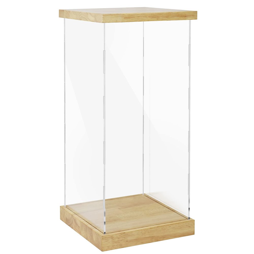 BenchPro Clear Acrylic Display Case for Trophy, Collectibles, Assemble Cube Display Box Stand Dust Proof Protection Showcase for Action Figures Toys. (1.75" & 1" Thick Wood, 27" H x 12" L x 12" D)