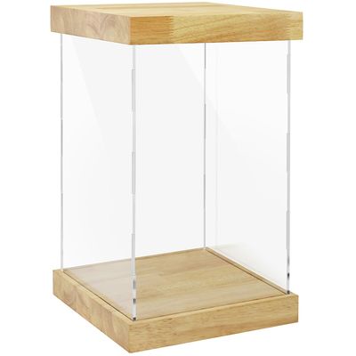 BenchPro Clear Acrylic Display Case for Trophy, Collectibles, Assemble Cube Display Box Stand Dust Proof Protection Showcase for Action Figures Toys. (1.75" Thick Wood, 20" H x 12" L x 12" D)