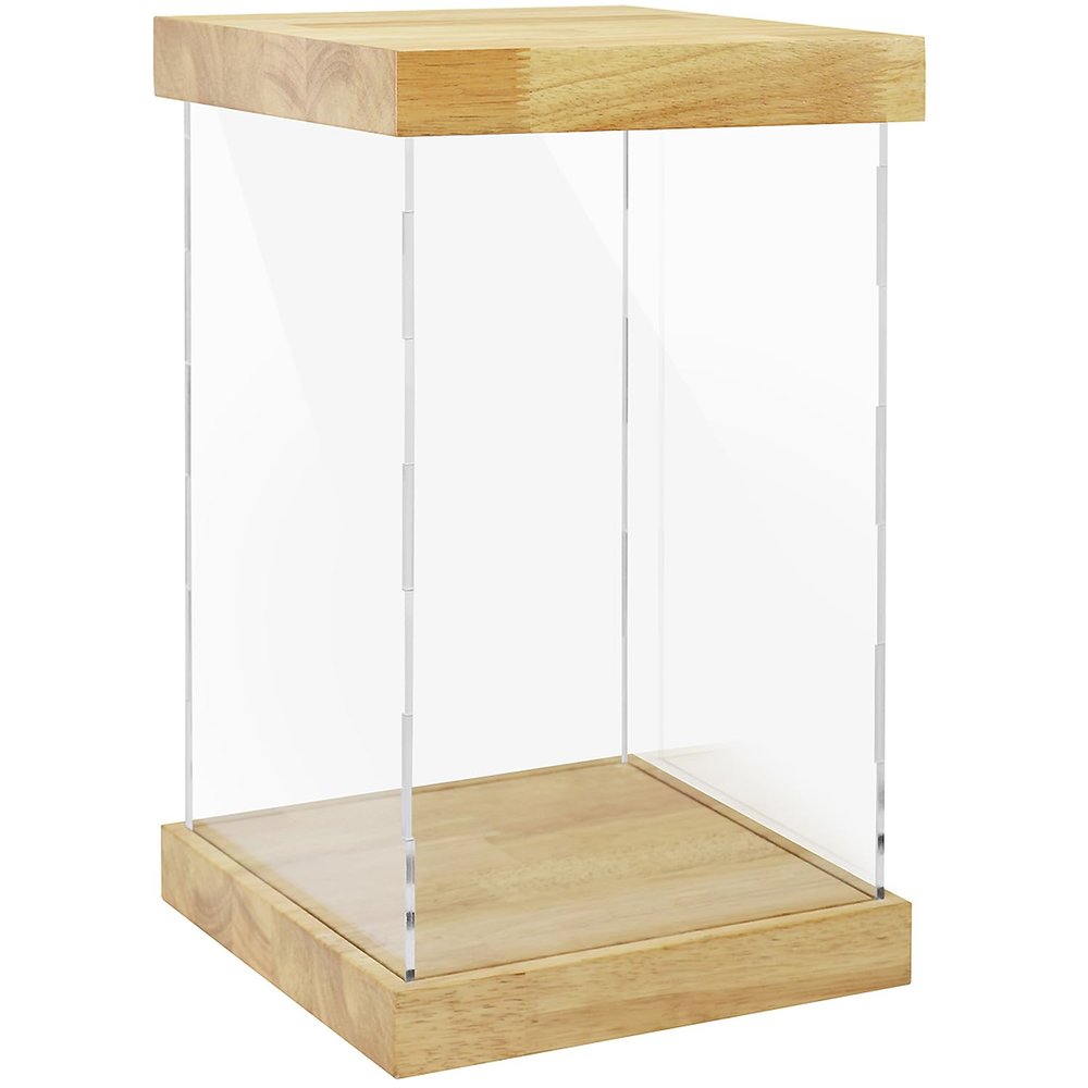 BenchPro Clear Acrylic Display Case for Trophy, Collectibles, Assemble Cube Display Box Stand Dust Proof Protection Showcase for Action Figures Toys. (1.75" Thick Wood, 20" H x 12" L x 12" D)