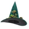 WOONEKY Green Witch Hat with Simulated Vine Flowers Lightweight Wide Brim Halloween Party Hat for Women Cosplay Decoration view 1