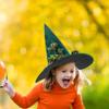 WOONEKY Green Witch Hat with Simulated Vine Flowers Lightweight Wide Brim Halloween Party Hat for Women Cosplay Decoration view 3