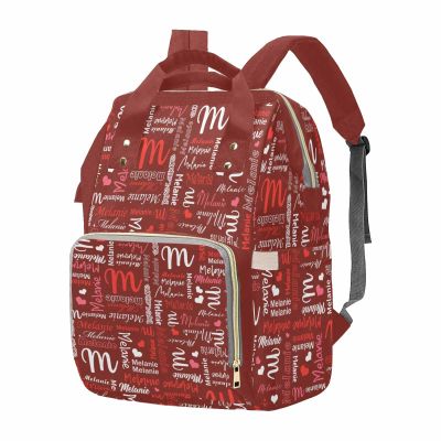 M YESCUSTOM Custom Name Diaper Bag Backpack Personalized Waterproof Large Capacity Travel Daypack Nursing with Multi Letter Text