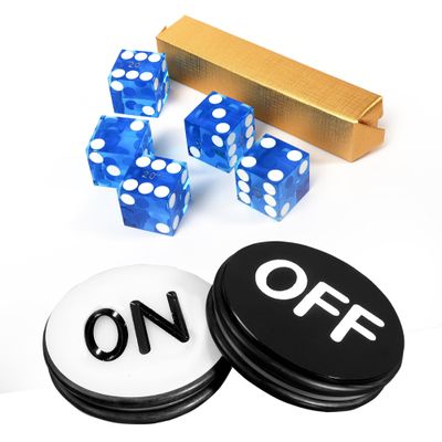 GSE Games & Sports Expert Instant Casino Craps Game Set, Including 5-Pack 19mm Casino Dice, 3" Craps ON/Off Poker Button for Craps Games, Family Game Night
