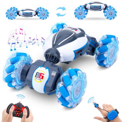 Gesture Sensing RC Stunt Car - Boys Toys Age 6-12, 360 Rotating 4WD Hand Controlled Remote Control Twist Car with Light & Music, Cool Birthday Presents and Ideas Gifts for Kids Age 7 9 10 11 12 yr