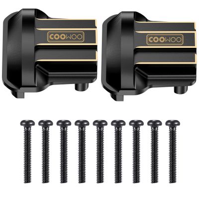 COOWOO Brass Front Rear Axle Diff Covers Black Coating Diff Cover for TRX4M 1/18 Crawler Car Upgrade Parts,2PCS Black