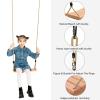 Classic Wooden Tree Swing Seat,Outdoor Tree Swing for Adults and Kids,Wooden Swing Seat with Strong Rope,Indoor/Outdoor Swing Seat for Garden, Patio, or Front Porch view 3